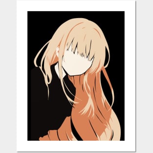 MAHIRU SHIINA MINIMALIST ANIME PEEKER PORTRAIT FROM THE ANGEL NEXT DOOR SPOILS ME ROTTEN OR OTONARI NO TENSHI-SAMA NI ITSUNOMANIKA DAME NINGEN NI SARETEITA KEN Posters and Art